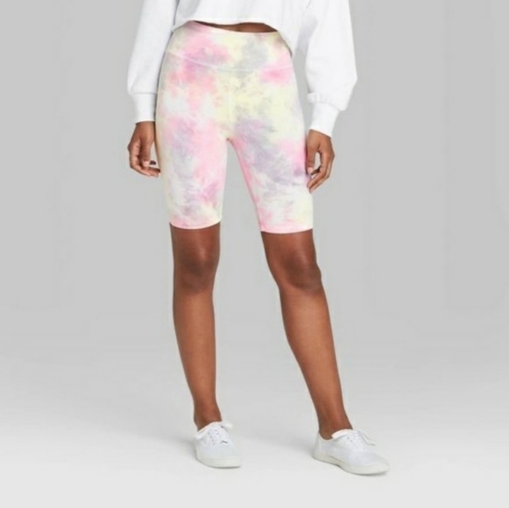 Wild Fable Pink White Tie Dye Biker Shorts - XXL